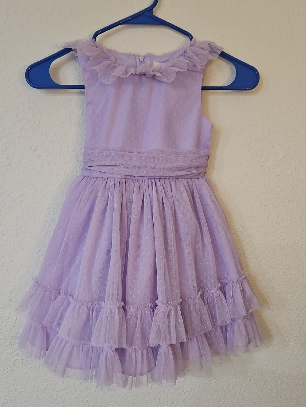Lavender Ruffled Tulle Kids Dress